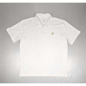 Masters Tech Golf Polo Shirt Mens XL White Embroidered The Masters Augusta Logo